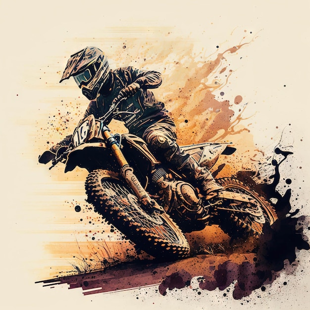 Un disegno di una moto da cross con sopra la scritta dirt bike.