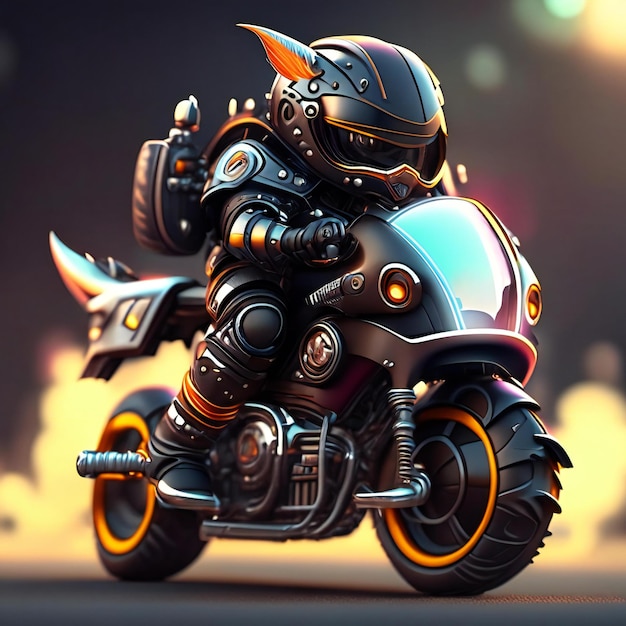 un disegno di una motocicletta con sopra un casco