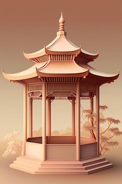 Un disegno di una pagoda con la scritta "cinese" in alto.