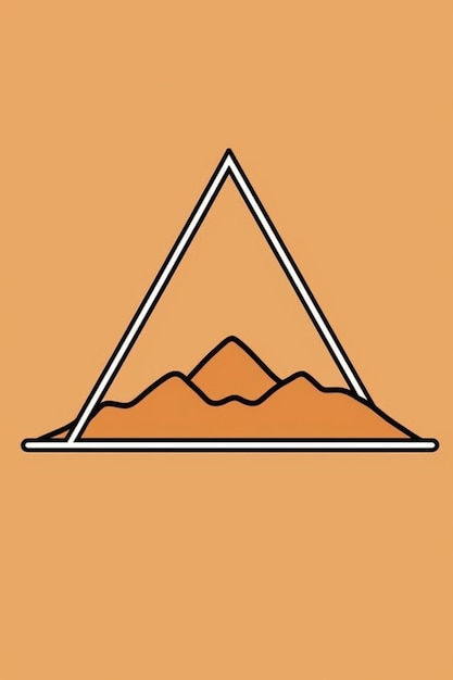 Un disegno di una piramide con sopra la parola "deserto".