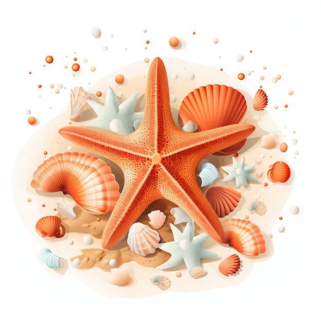 un disegno di una stella marina con la parola " mare " sopra.
