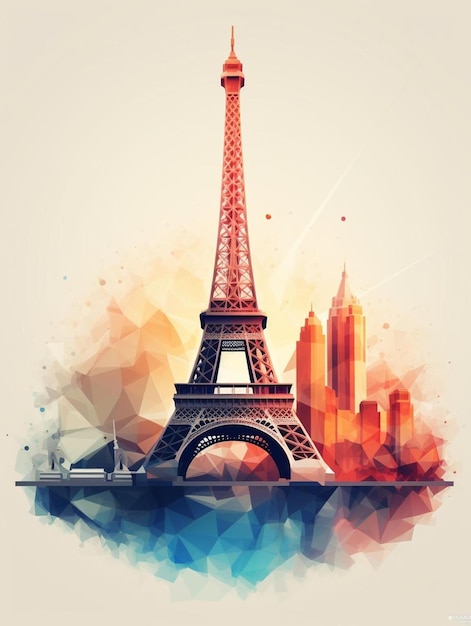 Un disegno di una torre con sopra le parole torre eiffel.