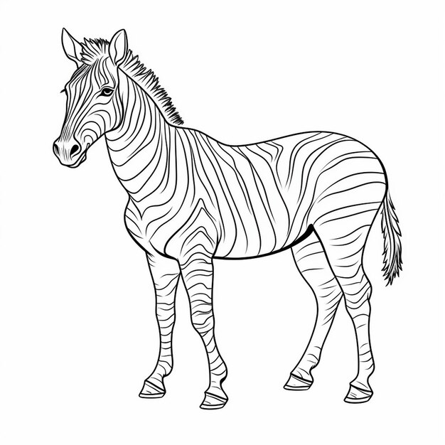 un disegno di una zebra con sopra il numero 1