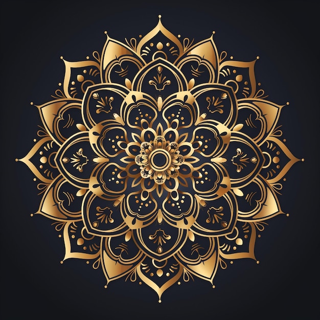 un disegno dorato e nero con un disegno oro sul fondo
