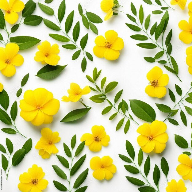 Un disegno florale giallo senza cuciture