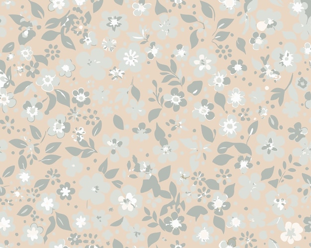 un disegno floreale con fiori e foglie bianche