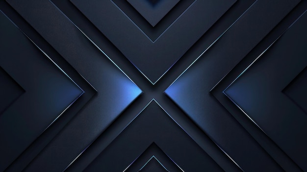 un disegno geometrico astratto nero e blu con uno sfondo blu e nero