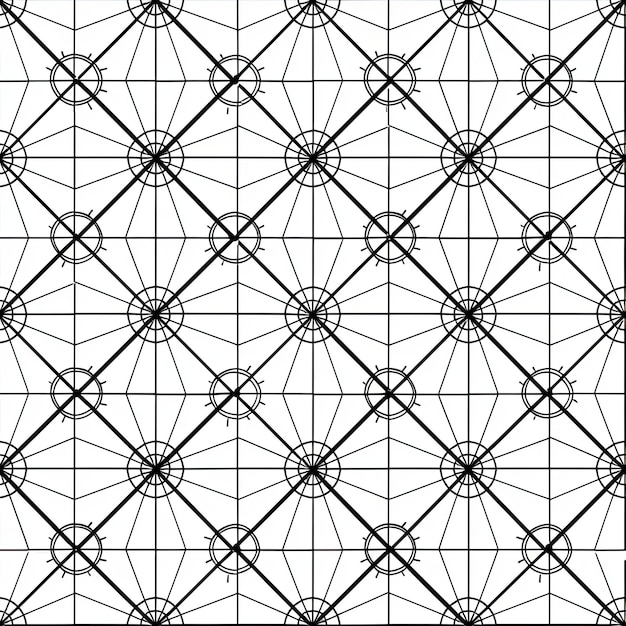 un disegno in bianco e nero con l'immagine di un disegno geometrico