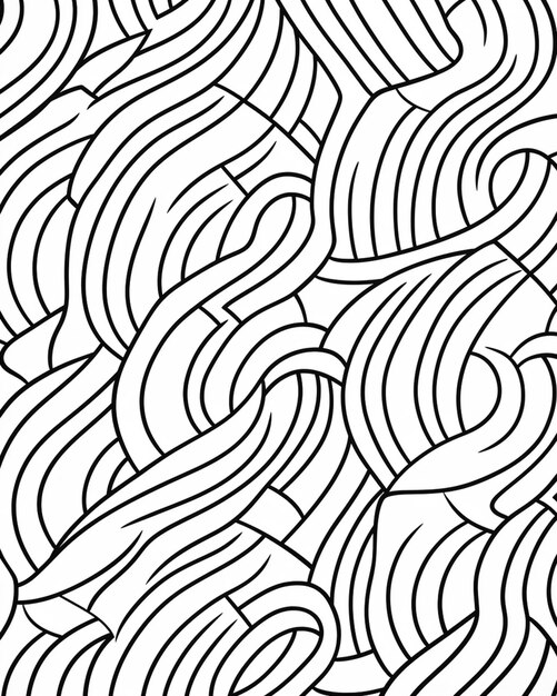 un disegno in bianco e nero di un'ai generativa con motivo ondulato
