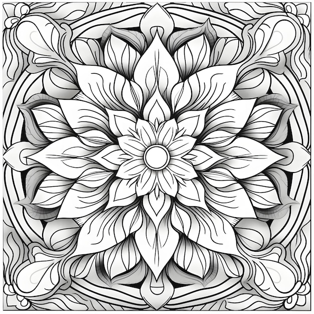 Un disegno in bianco e nero di un fiore con sopra la parola lotus.