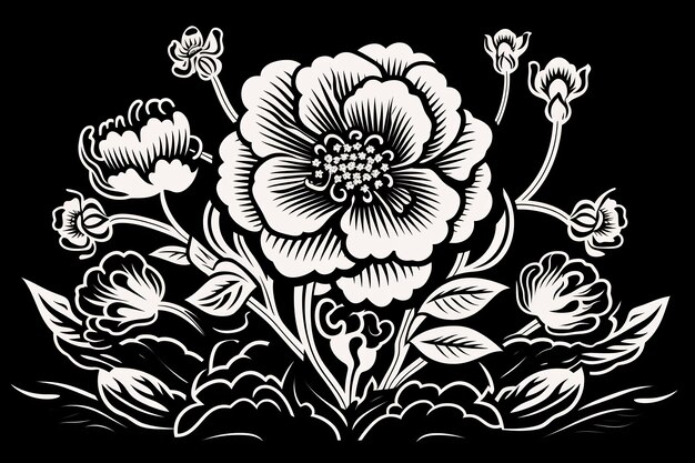 un disegno in bianco e nero di un fiore con sopra la scritta "primavera".