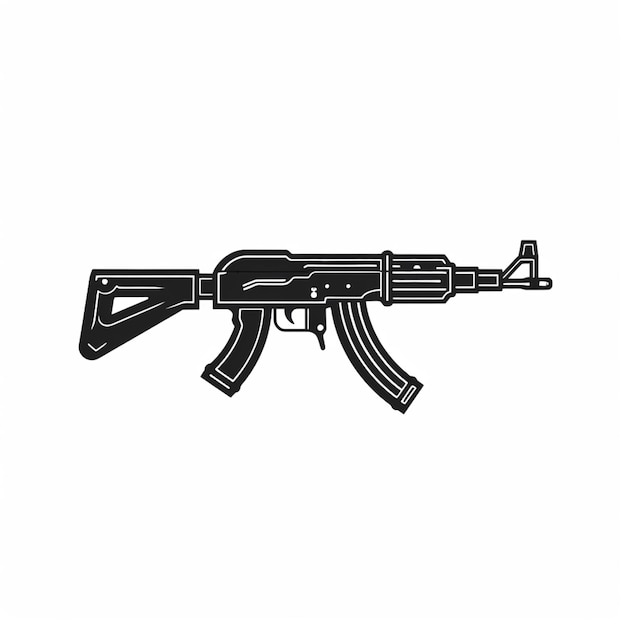 Un disegno in bianco e nero di un fucile con sopra la parola fucile.