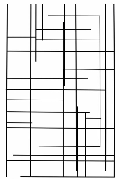 un disegno in bianco e nero di un quadrato con linee generative ai