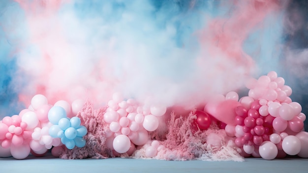 Un display colorato di palloncini e caramelle