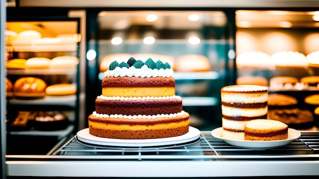 Un display di torte con colori e forme diverse