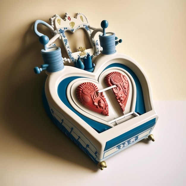 Un dispositivo a forma di cuore con sopra la parola amore