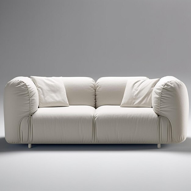 un divano bianco con una fodera bianca con su scritto "la parola" sullo schienale.
