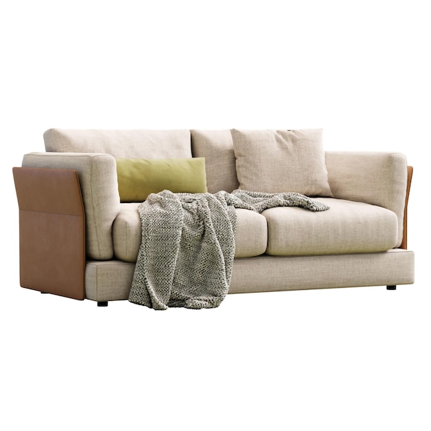 un divano con una coperta sopra