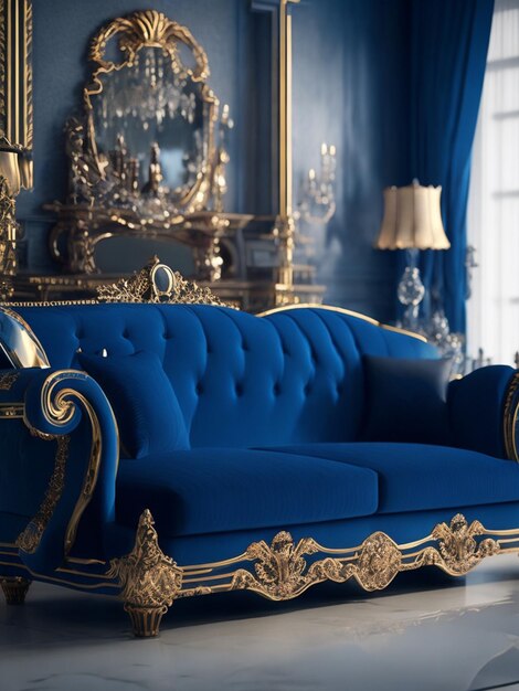 Un divano di velluto, un divano di lusso.