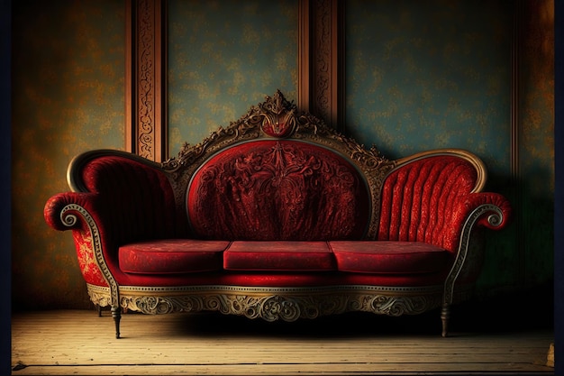Un divano rosso antico