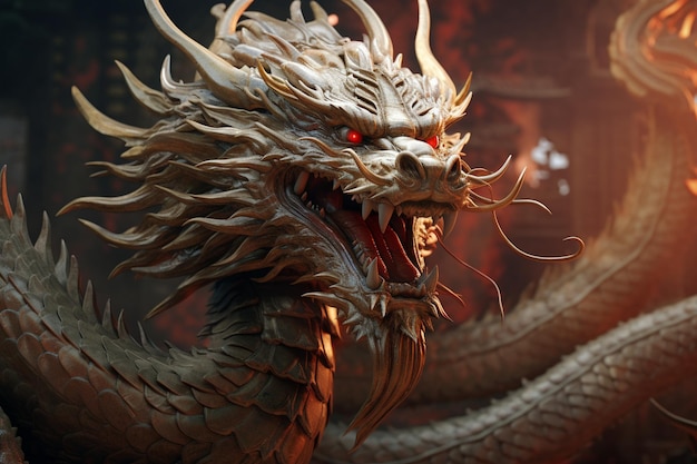 Un drago tradizionale cinese che simboleggia la forza 00208 00