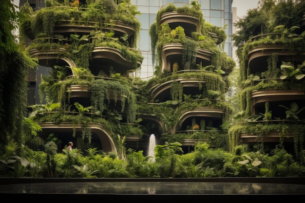 Un edificio a giardino verticale in stile parametrico