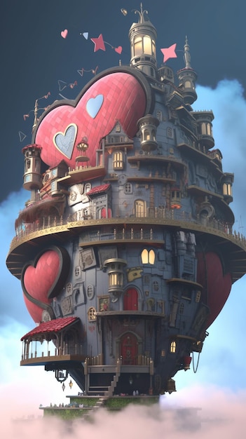 Un edificio con dentro un cuore