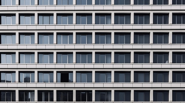 Un edificio con molte finestre e una finestra con sopra il numero 7