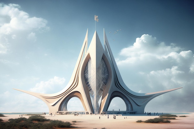 Un edificio con sopra una torre che dice 'riyadh'