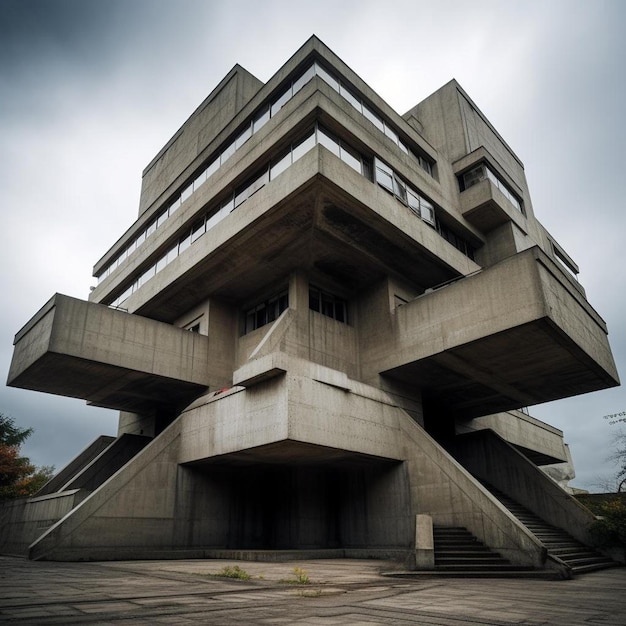 Un edificio con un cartello che dice " escalator " sul lato.