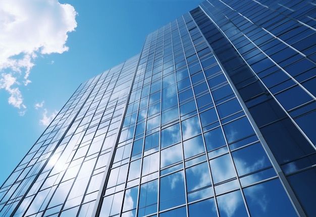 Un edificio con un cielo blu e nuvole