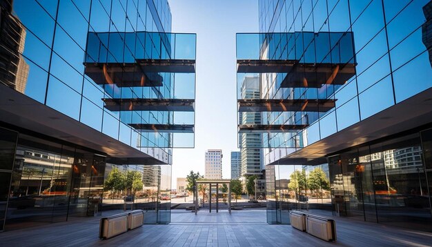 Un edificio con un cielo blu e un edificio con un cartello che dice New York City