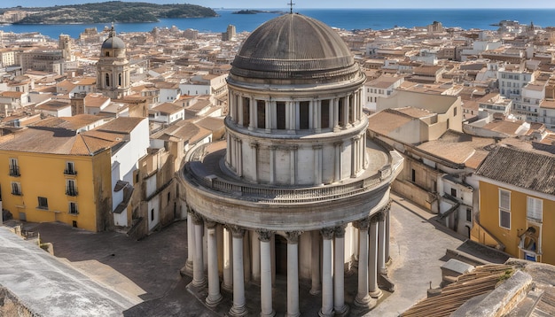 un edificio con una croce in cima