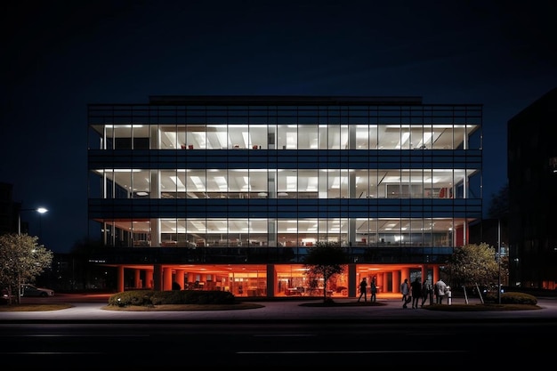 un edificio con una luce rossa sopra e una luce rossa sul lato.