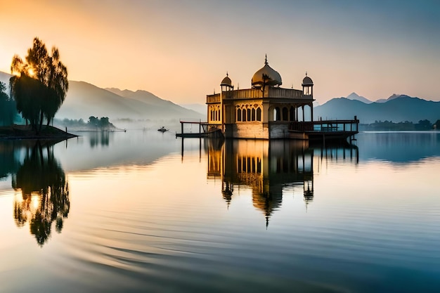 Un edificio con una pagoda in cima