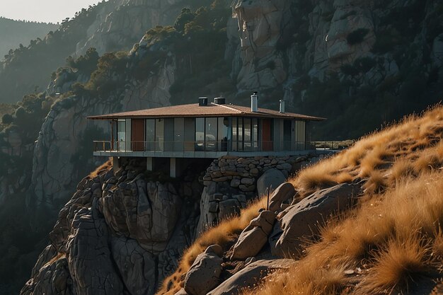 Un edificio su una roccia