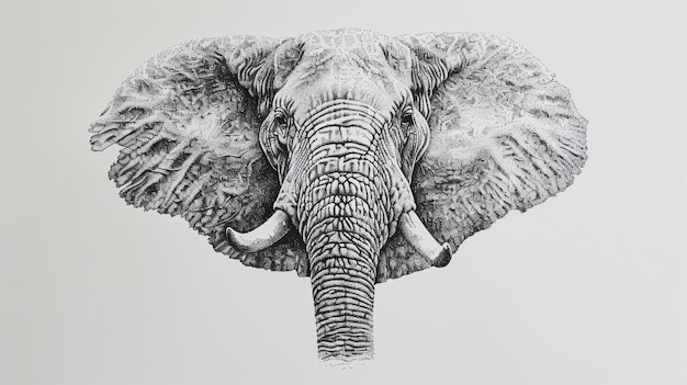 Un elefante maestoso si erge alto la sua pelle rugosa e le grandi orecchie trasmettono un senso di saggezza e forza