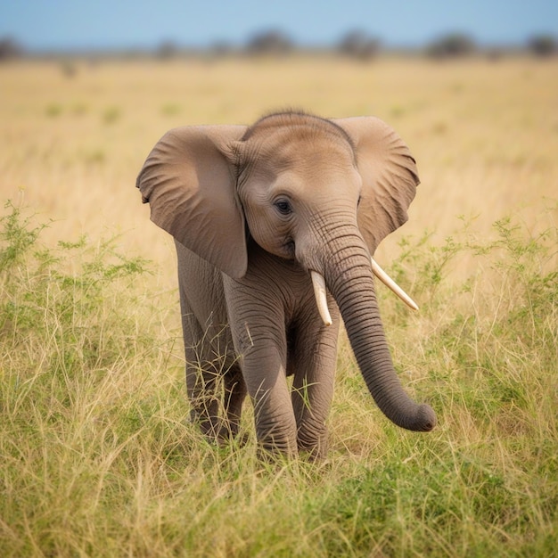 Un elefante nella savana