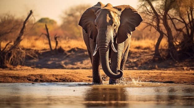 Un elegante elefante nel cuore della savana africana