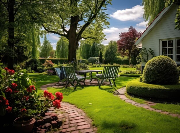 Un elegante giardino per rilassarsi in estate