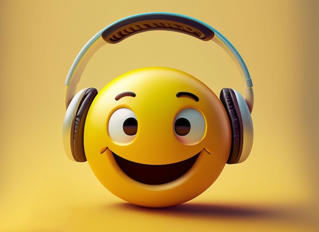 Un'emoji sorridente con un telefono termico su uno sfondo giallo Giornata mondiale del sorriso