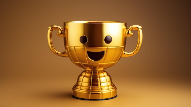 Un'emoji trofeo d'oro lucido