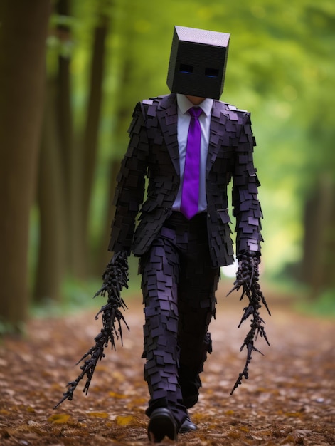 un enderman di Minecraft nella vita reale