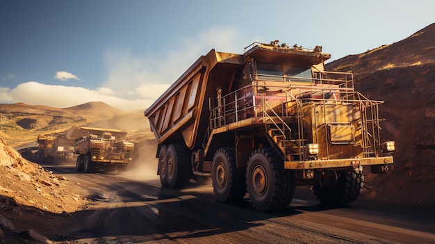 Un enorme dump truck sul cantiere