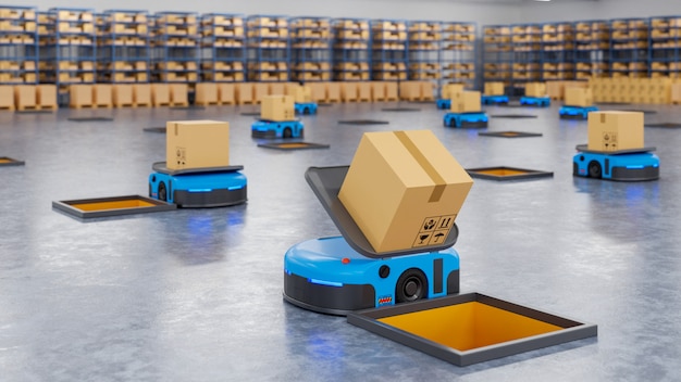 Un esercito di robot che ordina in modo efficiente centinaia di pacchi all'ora