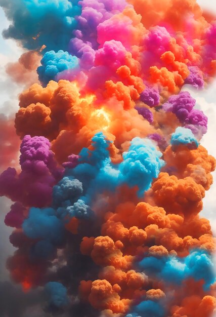 Un'esplosione di fumo colorato