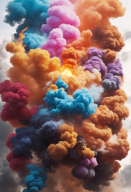 Un'esplosione di fumo colorato