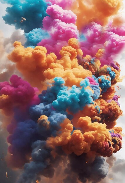 Un'esplosione di fumo colorato