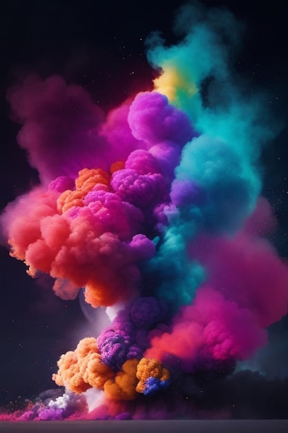 un'esplosione di fumo colorato