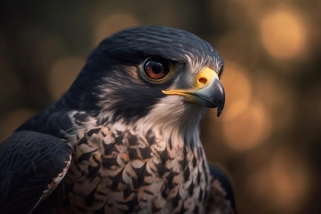 Un falco con gli occhi rossi